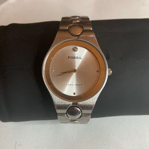 Fossil arkitekt silver on silver watch